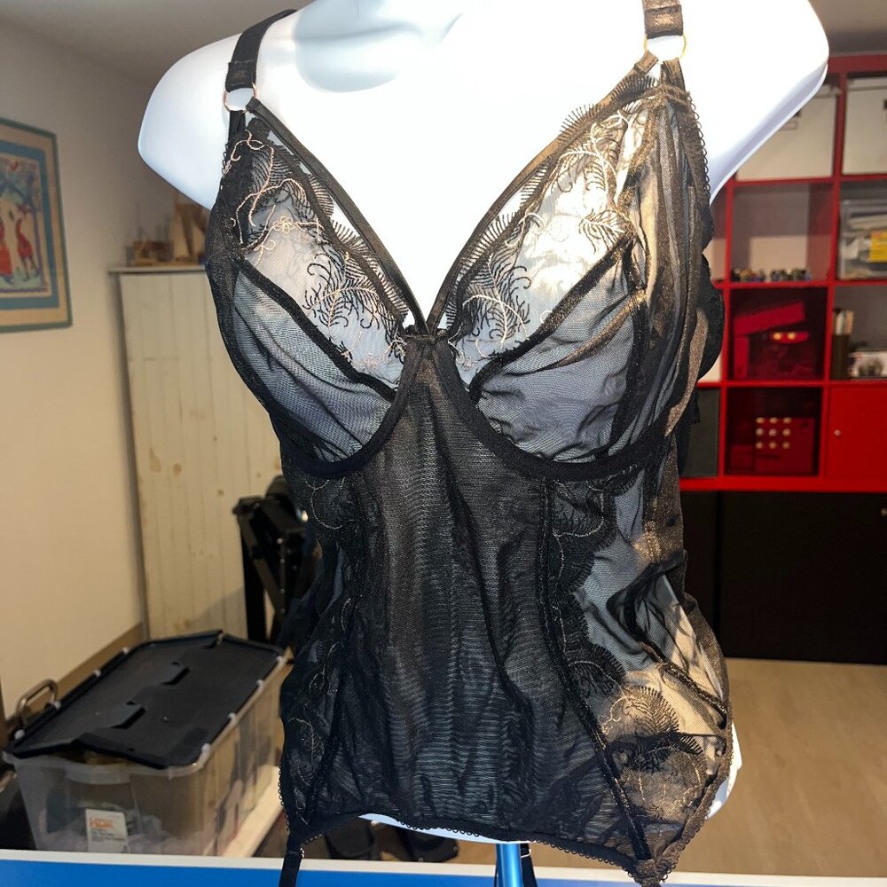 Fascinate Plunge Basque Blue/black 40 DD